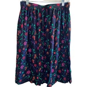 Vintage 80’s midi floral skirt Large